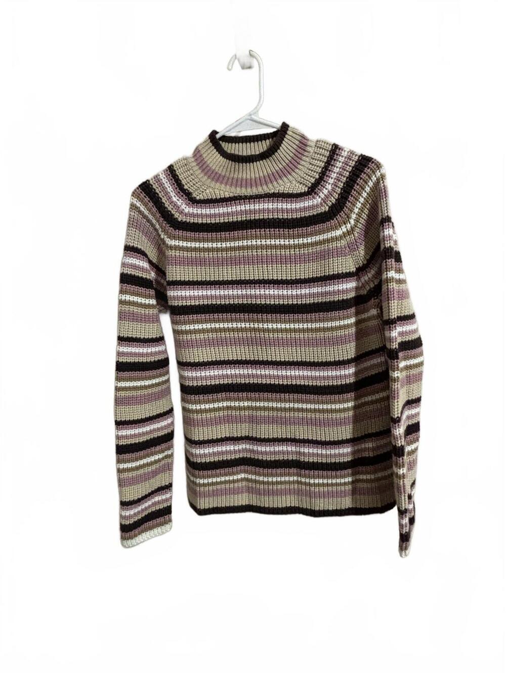 Academia VTG Dockers Striped 100% Cotton Ribbed Knit Sweater Medium Indie Boho